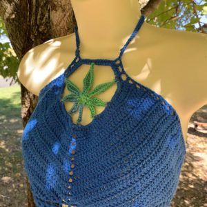 Cannabis leaf crop top