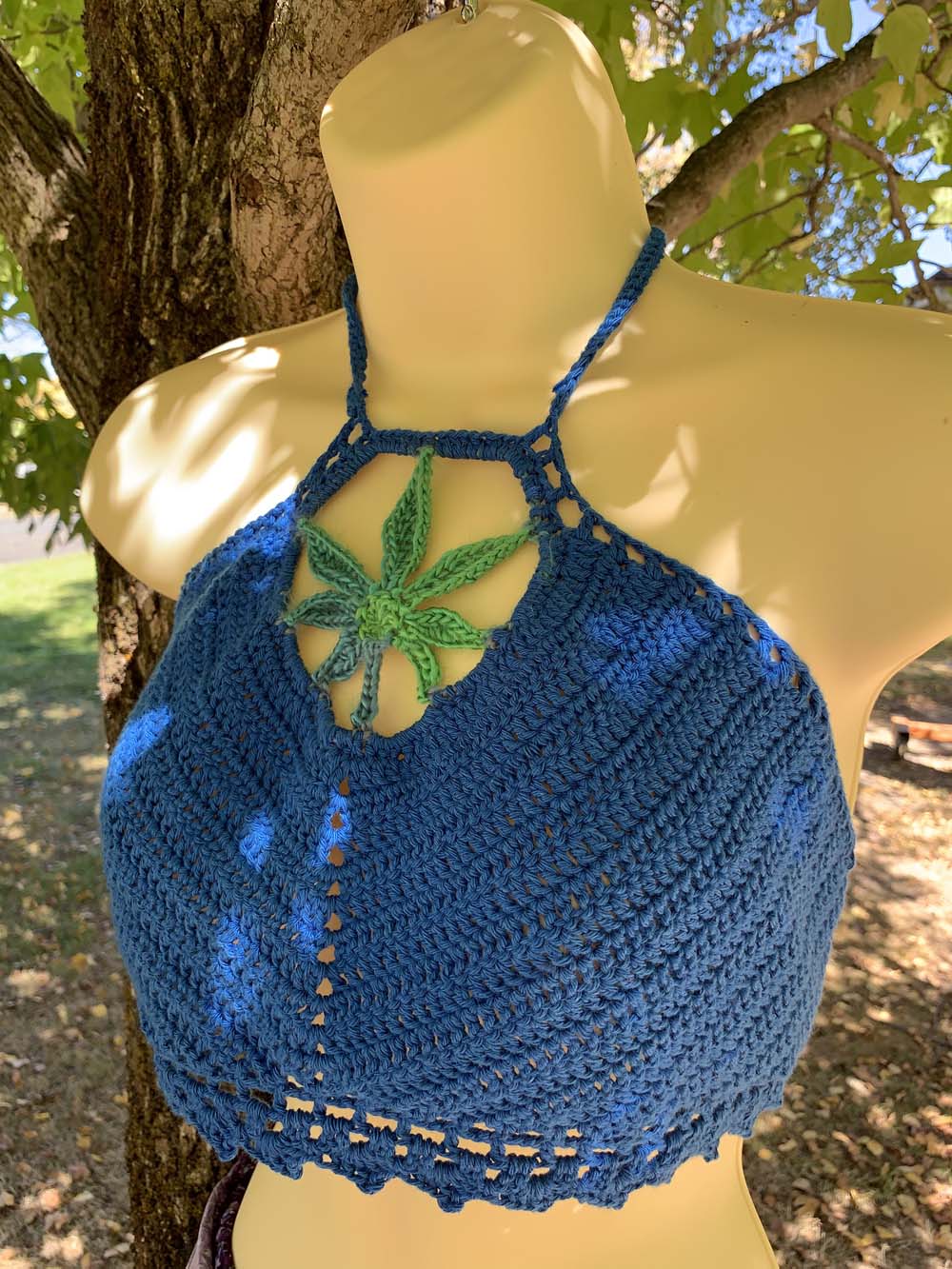 Cannabis leaf crop top