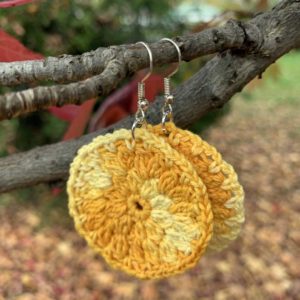 Sun Burst Boho Crochet Earrings
