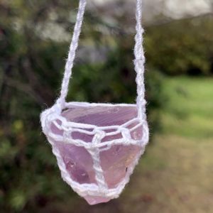 Raw amethyst gemstone crystal pendant
