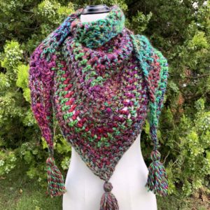 Bandana Scarf/Shawl Maroon-Green