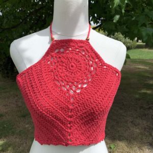 Crochet Halter Top - Crop Top - Bikini Top - Bralette - Bohemian Festival Halter