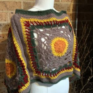 Granny square mandala poncho