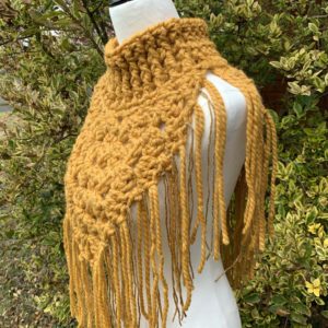 Mustard Bulky Poncho Scarf